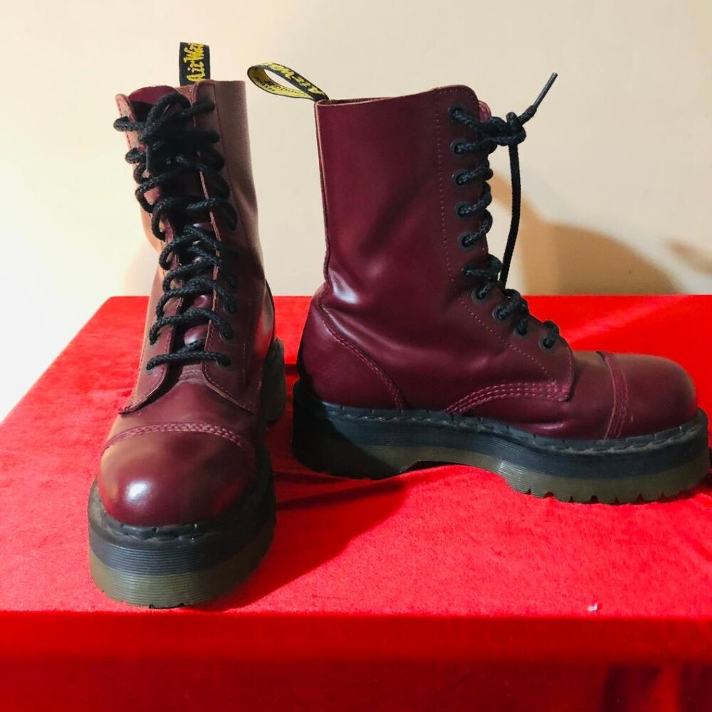 Dr. Martens Oxblood Crazy Bomb 10-Eyelet Boot Rare Vintage EUC Sz 8W, 7M - Picture 6 of 11